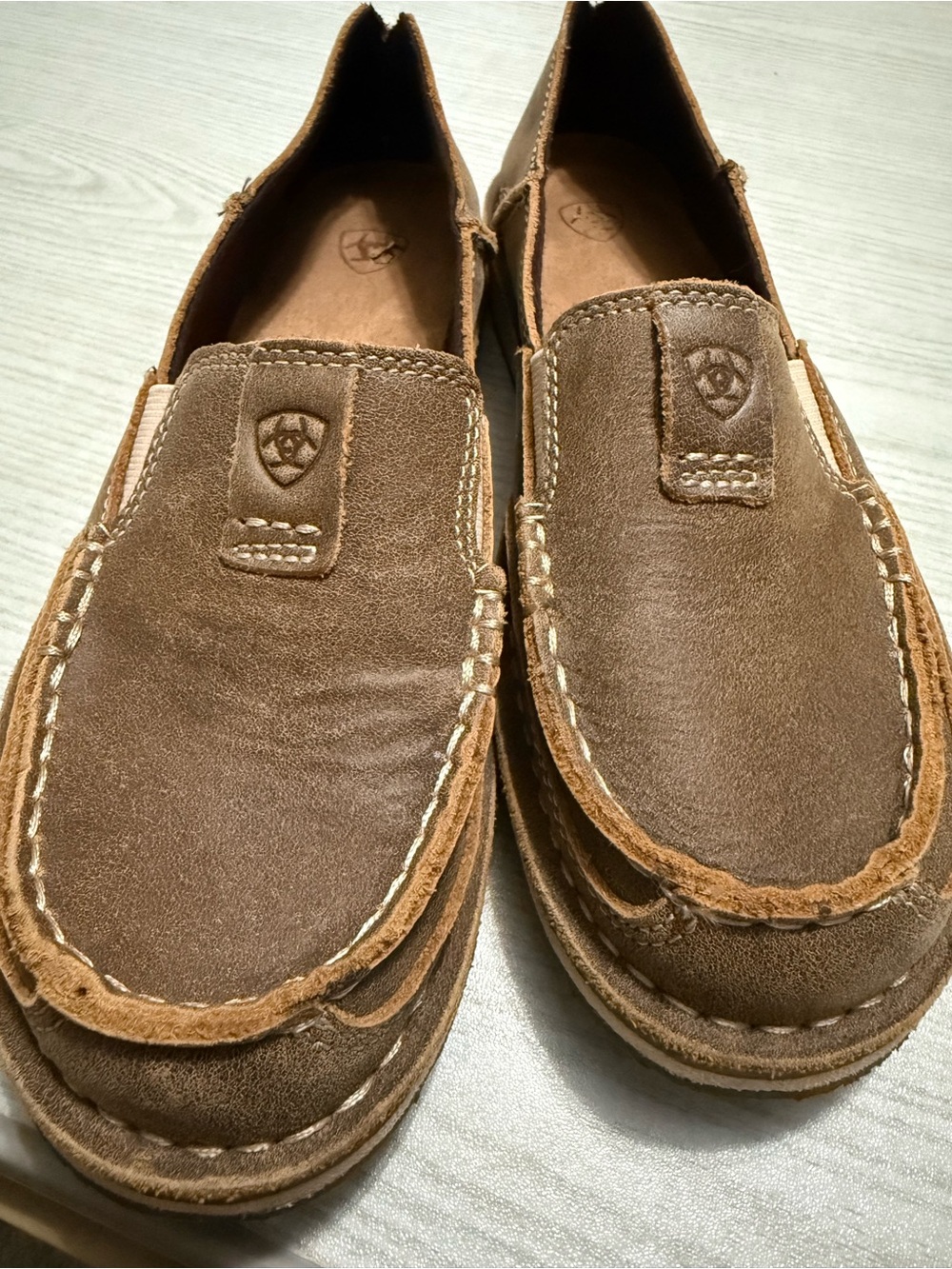 Ariat Brown Suede Men's Slip-On Moccasin Loafers